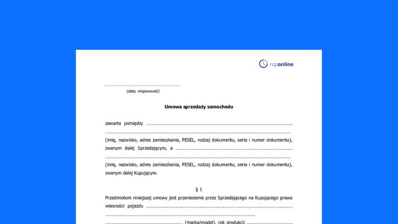 Umowa kupna-sprzedaży samochodu
